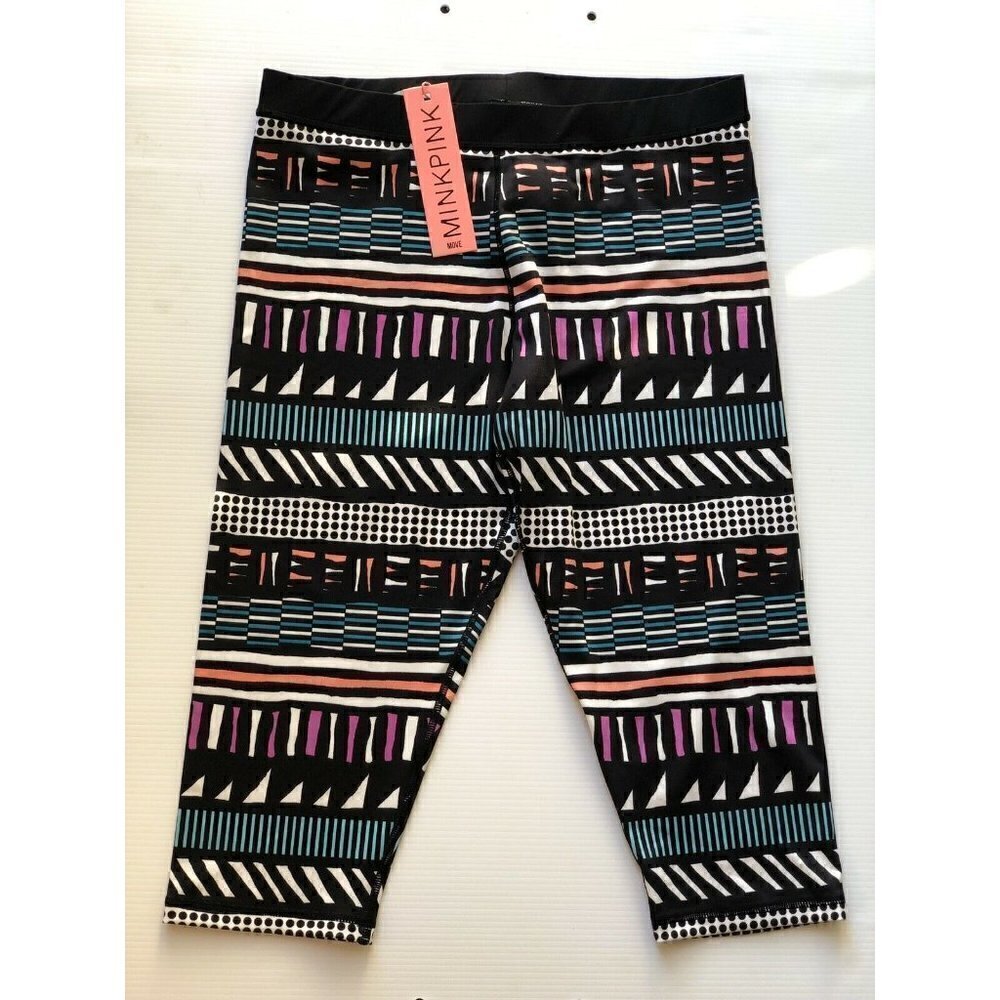 MinkPink Personal Best Crop Legging Stretch Active Pants Size L - Picture 8 of 9